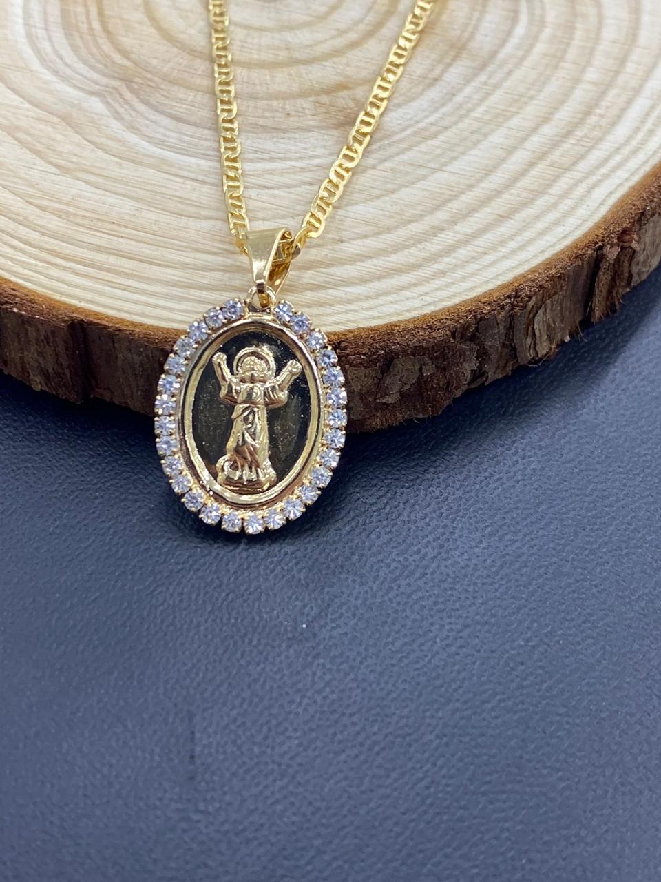 14K Gold Filled Baby Jesus Necklace For Kids Ladies Girls 18"/ Divino Nino Pendant 21x16mm/ Everyday Dainty Pendant/ Cadena del Divino Nino