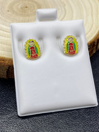 Virgen Guadalupe Aretes Pequeños Screw Back For Kids Baby Gifts Religious