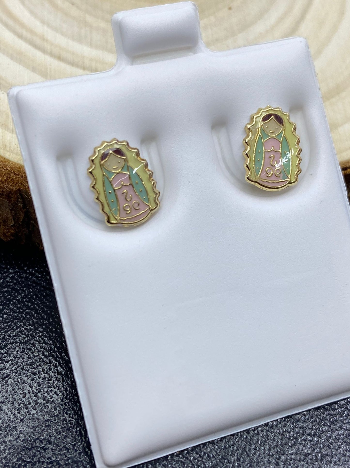 Stud Earrings Small Our Of Lady Guadalupe For Girls Kids Jewelry Minimalist Elegance