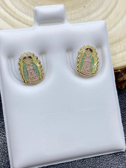 Stud Earrings Small Our Of Lady Guadalupe For Girls Kids Jewelry Minimalist Elegance