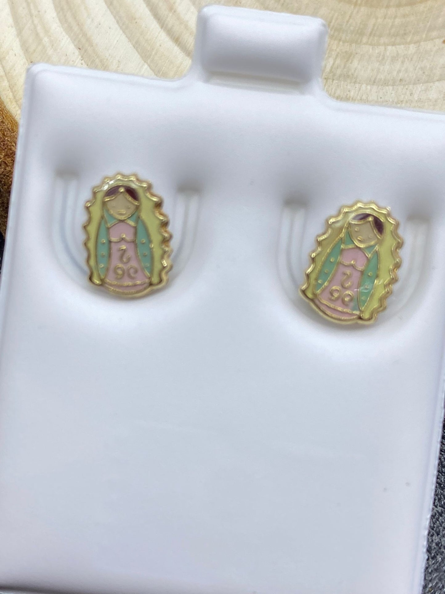 Stud Earrings Small Our Of Lady Guadalupe For Girls Kids Jewelry Minimalist Elegance