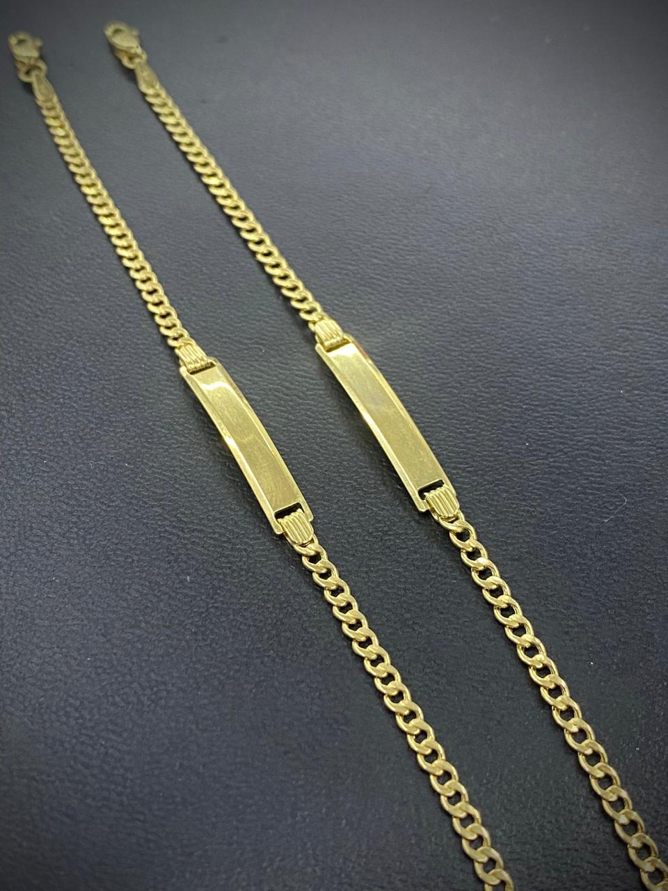 Customize Jewelry Minimalistic Baby ID Bracelet 5.5" 10K Curb Link For Boys Girl