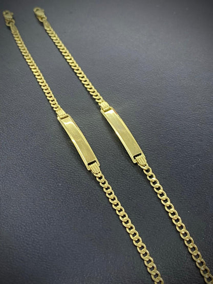 Customize Jewelry Minimalistic Baby ID Bracelet 5.5" 10K Curb Link For Boys Girl