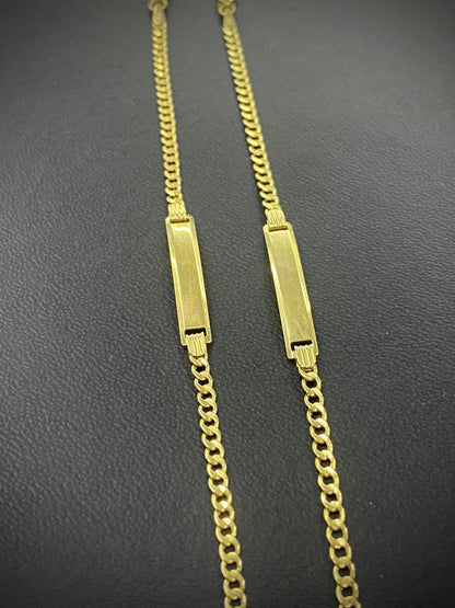 Customize Jewelry Minimalistic Baby ID Bracelet 5.5" 10K Curb Link For Boys Girl