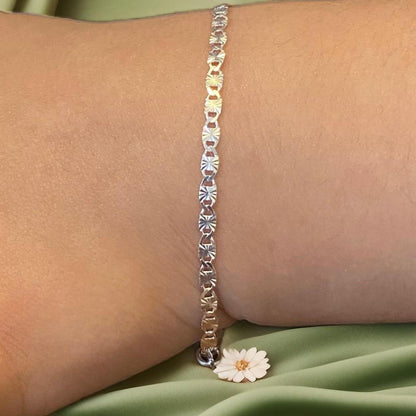 925 Sterling Silver Baby Bracelet, Newborn Baby Childrens Boys Girls Bracelet Valentino Link Kids Jewelry / Pulsera en Plata Pura Para Niños Niñas y Mujer  Valentino Link