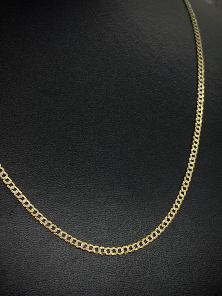 10K Yellow Gold Miami Curb Chain Necklace Solid 2.4mm Adults Kids Unisex Diamond Cut Cadena