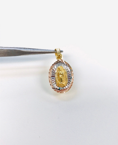 14K Gold Filled Virgen de Guadalupe Diamond Cut Valentino Chain 18" for Womens Gift