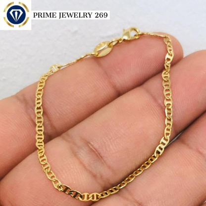 Prime Jewelry 14K Gold Filled Mariner Link Bracelet - Newborn Baby Bracelet - Mariner Link Bracelet For Kids Womens Mens