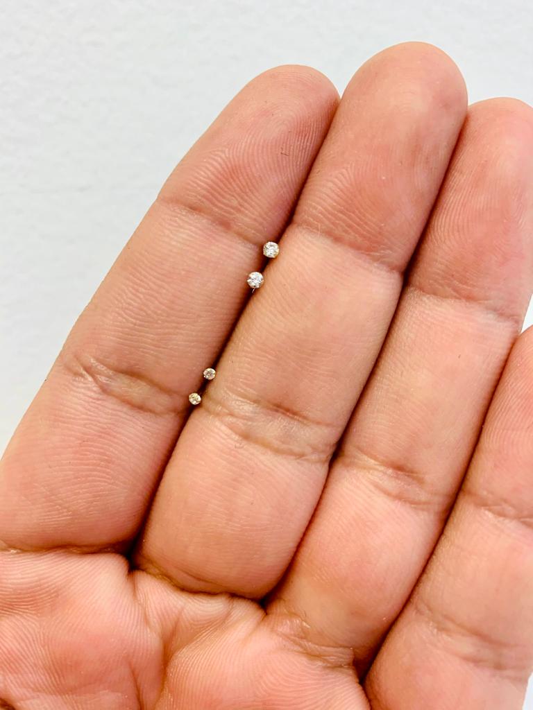 1.5mm Tiny Diamond Bezel Nose Ring Stud – FreshTrends