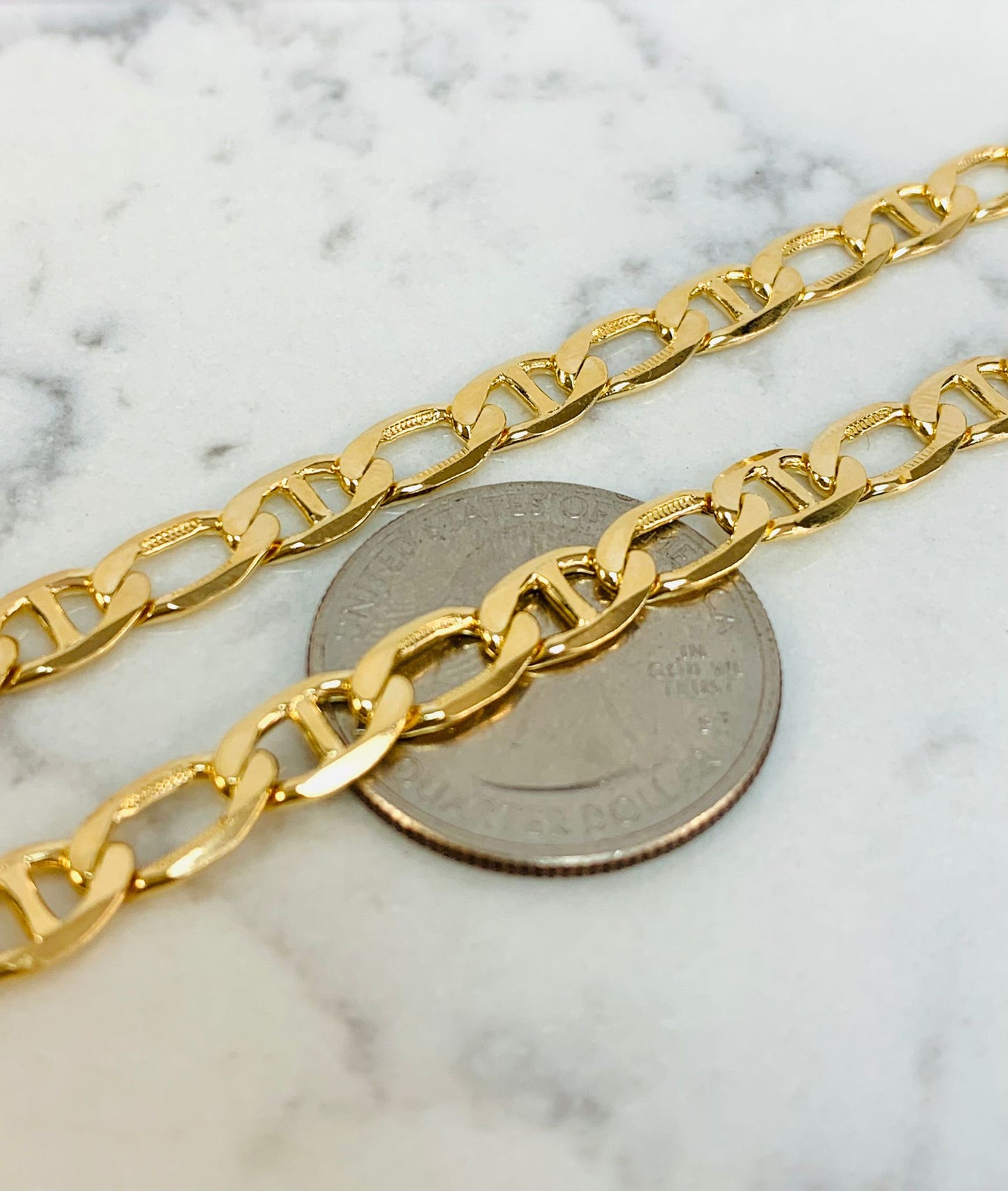 14K Gold Filled Mariner Chain Necklace 24" 21g 6mm / Chain Necklace / Mariner Chain / Cadena Para Hombre