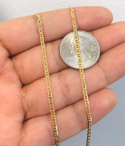 Virgen De Guadalupe Necklace with Mariner Link Chain 20" in 14K Gold Filled / Our Lay of Guadalupe Pendant 20x13 / Womens Jewelry for Everyday / Virgin of Guadalupe