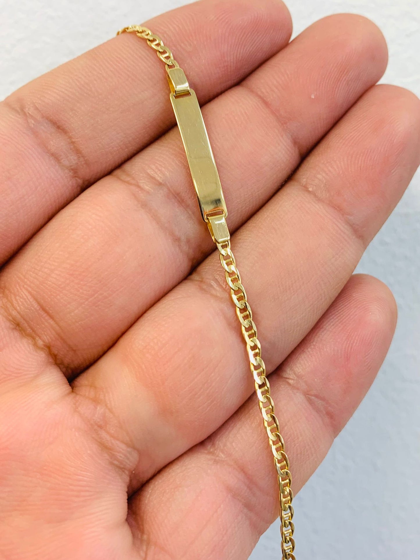 14K Yellow Gold Baby ID Bracelet Mariner Link 6" 2.2g 2.3mm