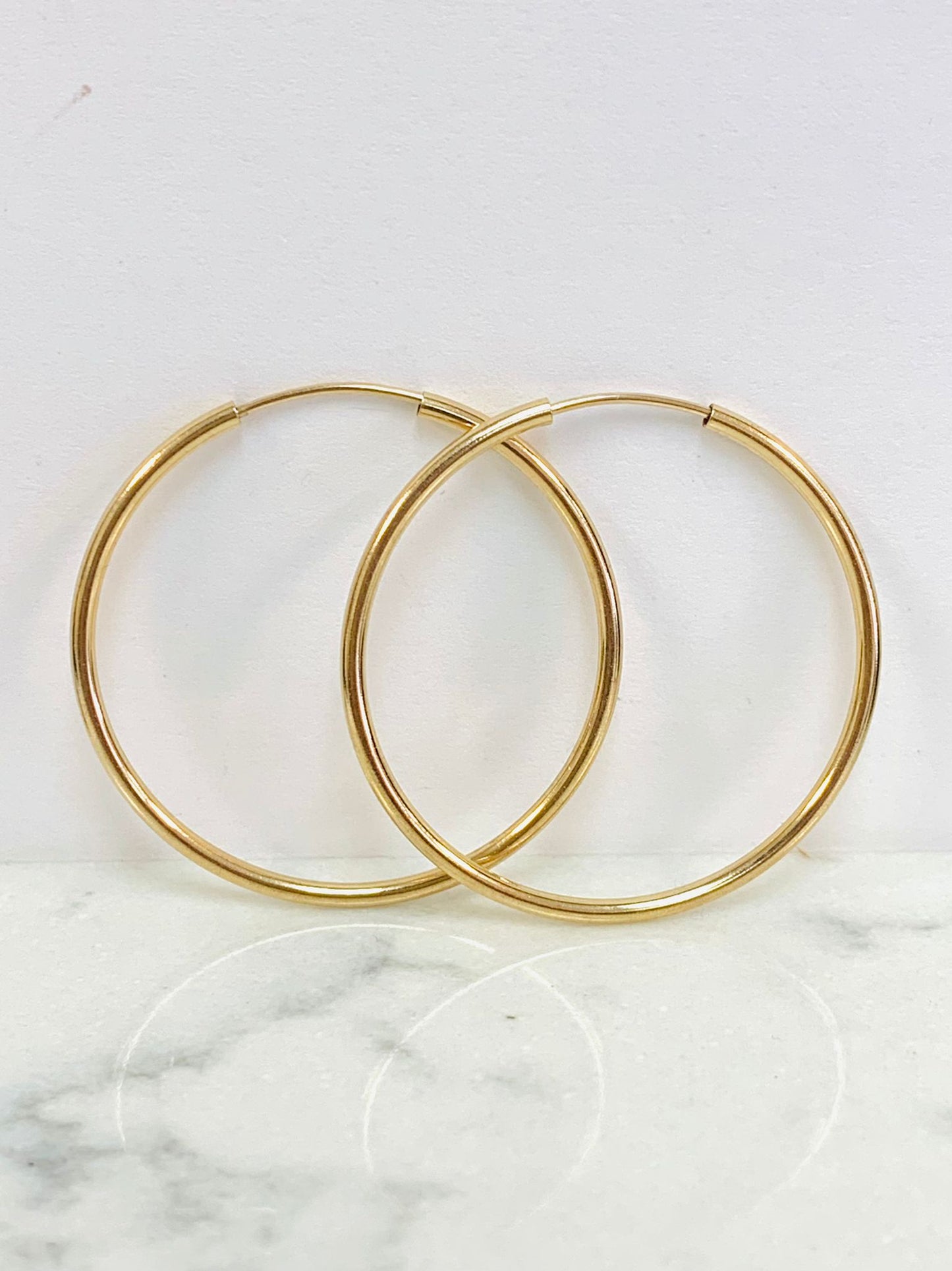 Endless Hoop Earrings Real Gold Filled 30x30mm For Womens / Argollas Arracadas en Oro Laminado Mujer / Hoop for Everyday