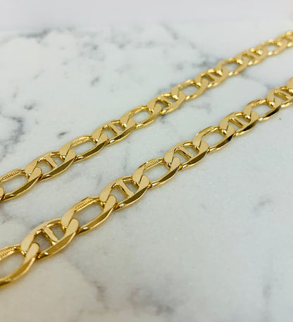 14K Gold Filled Mariner Chain Necklace 24" 21g 6mm / Chain Necklace / Mariner Chain / Cadena Para Hombre