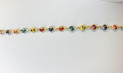 14K Real Gold Bracelet Evil Eye Women´s Bracelet Protection Jewelry Mal de Ojo Jewelry