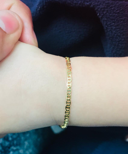 14k gold newborn online bracelet