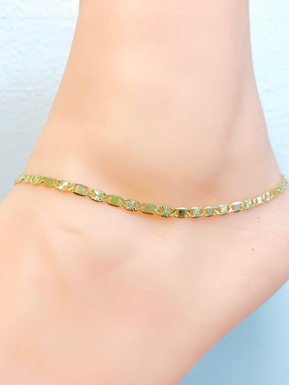 primejewelry269-14K Gold Filled Valentino Anklet Bracelet For Women's 10" Inches