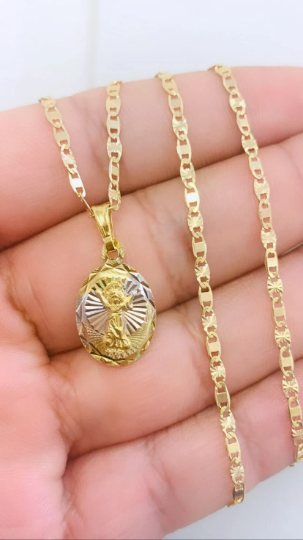 Divine Holy Child Necklace Pendant 16" 18" 20" 24" for Womens Mens Kids Childrens/ Family Jewelry / Divino Niño Necklace 20x13 / GF Necklace