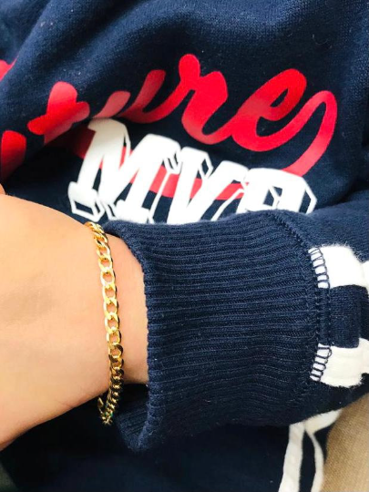 Newborn Baby/Children/Boys/Girls Bracelet, Real Gold Filled Baby Bracelet Cuban Link