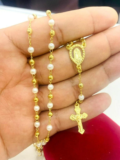 Virgen de Guadalupe Rosary / Baby Kids Necklace 16" / Baby Jewelry / Rosario de Guadalupe