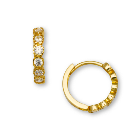 14K Yellow or White Gold Huggies Hoop Earrings For Womens or Mens