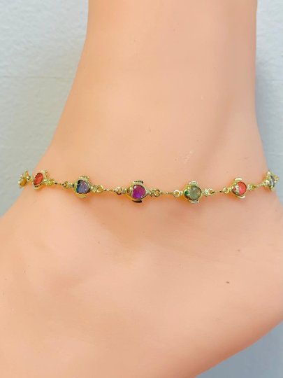 18K Gold Filled Anklet Bracelet For Women / Fish Anklet Bracelet 10" / Anklet Bracelet