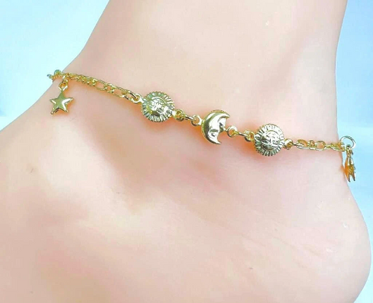 Body Jewelry for Foot Anklet Bracelet for Womens Ladies Girls 10" Everyday Anklet Bracelet Summer in Gold Minimalist Bracelet Pulsera de Pie