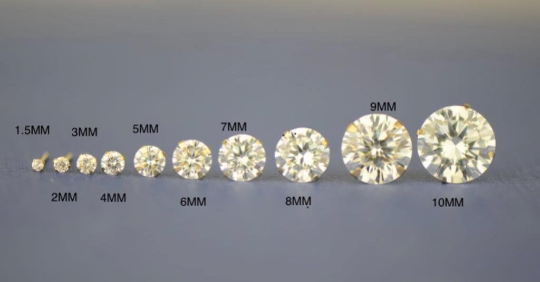 Round CZ Stud Earrings Push Back 14K Yellow/White Real Gold 1.5mm to 10mm / Kids Womens Mens Earrings / Aretes de Oro Real para Mujer y Hombre en Zirconia / Gold CZ Earrings