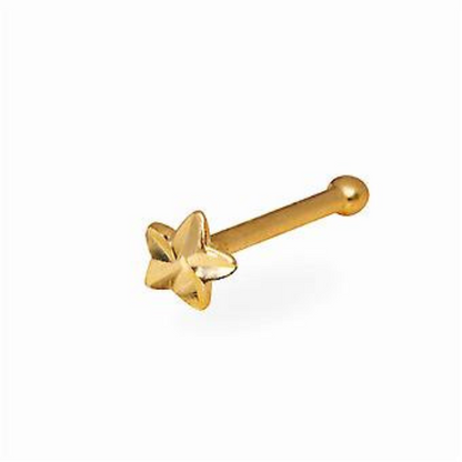 Womens Nose Ring Pircing 20G Star Nose Piercing in Solid Gold 14K / Body jewelry Nose Ring / Aretes de la Nariz de Estrella en Oro Solido
