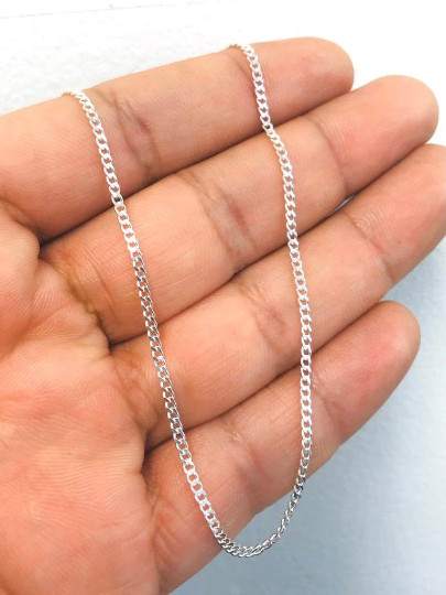 Men's sterling silver 2025 cuban curb chain necklace