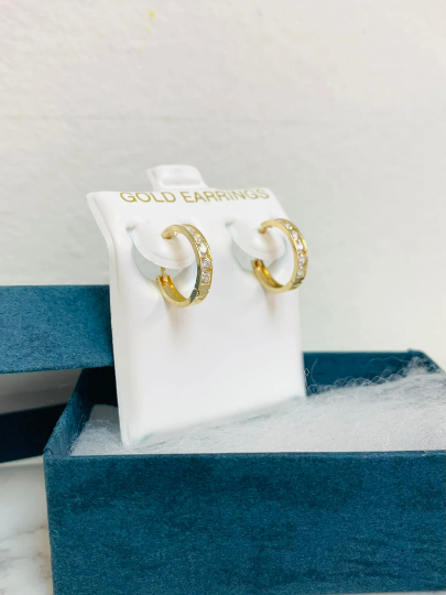 10K Yellow Gold Huggies Hoop Earrings 12x12mm Womens and Mens Fashion - Prime Jewelry 269