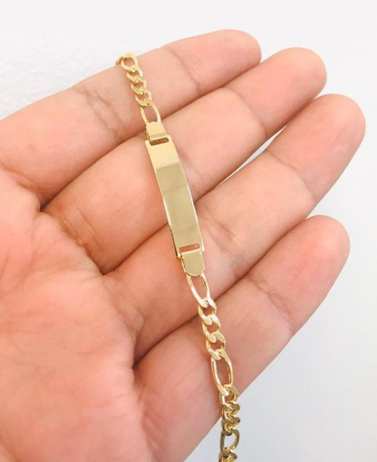 14K Gold Filled Small Baby ID Bracelet 6" Inches Personalization Jewelry