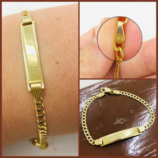 9ct Gold 19cm Solid Curb Identity Bracelet | Goldmark (AU)