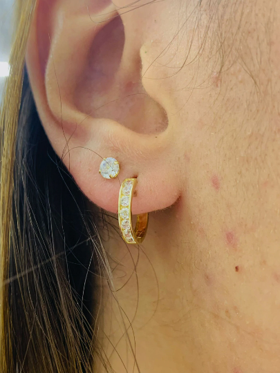 Gold Stud Earrings - Leaf Earrings With 14K Purity