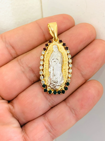 14K Gold Filled Virgen de Guadalupe Pendant 35x20mm for Womens Mens / Everyday Pendant / Gold Pendant / 8 Layers of Gold Pendant / Dijes Oro