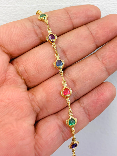 18K Gold Filled Anklet Bracelet For Women / Fish Anklet Bracelet 10" / Anklet Bracelet