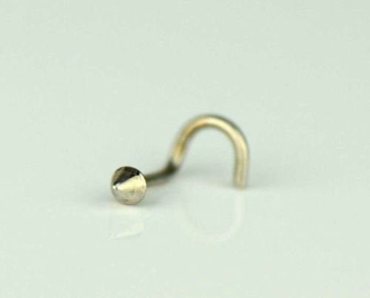 14k Yellow/White Gold Spike Nose Piercing Stud Nose Ring / Body Jewelry for Womens Nose Ring / Aretes para la Nariz en Oro Solido 14K