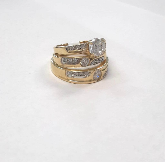 Wedding Band Set • Set of 3 Wedding Rings • Wedding Jewelry • Women's/Men's Ring