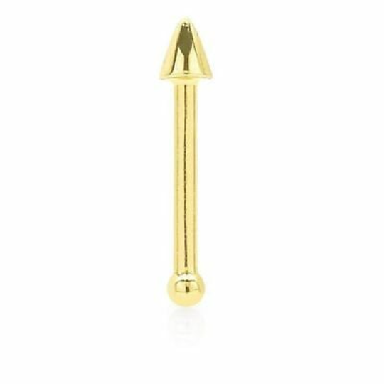 14k Yellow/White Gold Spike Nose Stud Ring / Body Jewelry / Nose Stud Piercing / Nose Ring / Aretes para la Nariz en Oro Real 14K / Spike Nose Ring / Women's Jewelry / Gold Piercing