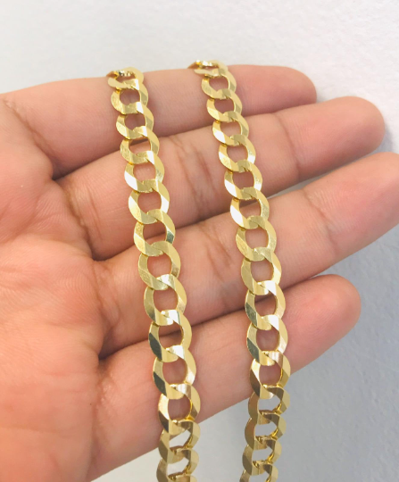 14K Yellow Gold Necklace 24” 37.7g 8.3mm, Cuban Chain Necklace For Men