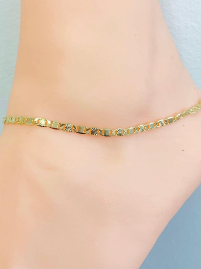 primejewelry269-14K Gold Filled Valentino Anklet Bracelet For Women's 10" Inches