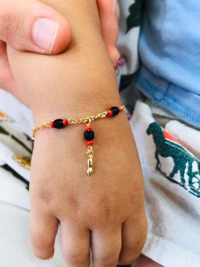 14K Gold Filled Baby Azabache Bracelet Kids Bracelet 6