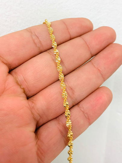 Anklet Bracelet For Women 10" / 18K Gold Filled Spiral Anklet Bracelet EXTENSION 1.5" / Sneak Anklet Bracelet / Women's Bracelet / Pulsera de Pie Para Mujer / Tobillera en Oro Laminado