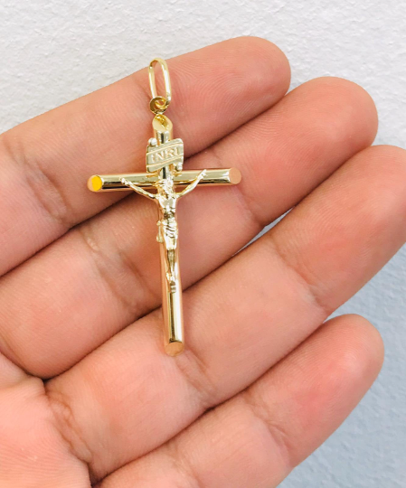 14k gold online cross with jesus