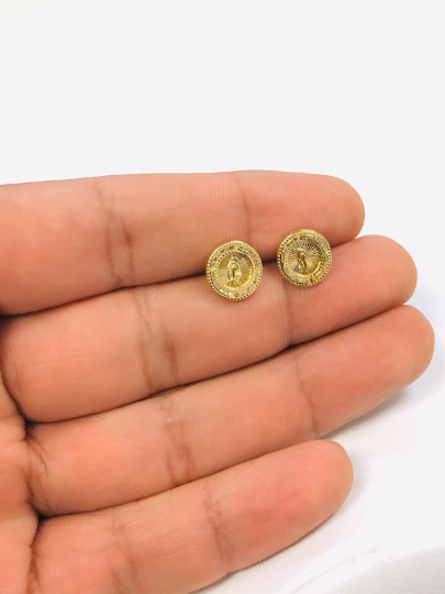 Virgen de Guadalupe Earrings / Screw Back Earrings / CZ Stones Earrings –  primejewelry269