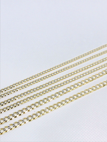 14k Real Solid Gold Cuban Curb Men Chain 22", Necklace for MEN