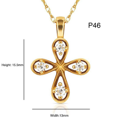 14K Yellow and White Gold CZ Cross Pendants for Womens Mens / Cross Gold Charms / Catholics Cross Pendants / Dijes de Cruz Oro Real