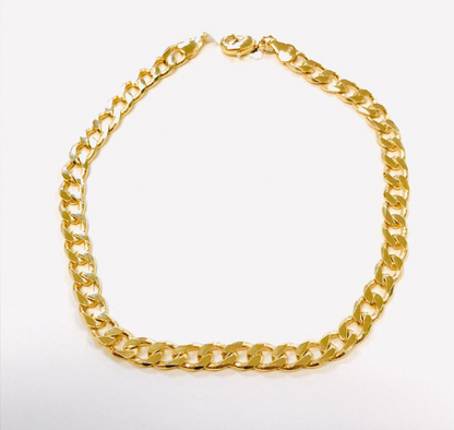 18K Gold Filled Cuban Link Anklet Bracelet 10” / Anklet Bracelet For Women / Bracelets / Pulseras para el Pie / Tobilleras para Mujer Oro Laminado