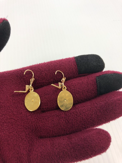 14K Gold Filled Dangling Earrings for Womens / Virgen de Guadalupe Earrings / Dangle Earrings Lever Back / Aretes Colgantes de la Virgen de Guadalupe