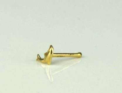 Nose Ring Stud Dolphin 14K Solid Yellow/White Gold Nose Ring / Nose Ring / Nose Piercing / Dolphin Nose Ring / Aretes de la Nariz de Delfin / Dolphin Nose Piercing